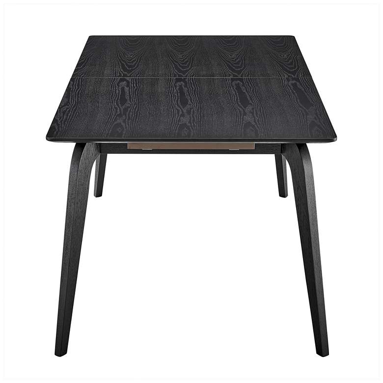 Image 4 Lawrence 82 1/2"W Matte Black Wood Extension Dining Table more views