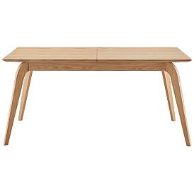 Image3 of Lawrence 82 1/2"W Oak Veneered Wood Extension Dining Table