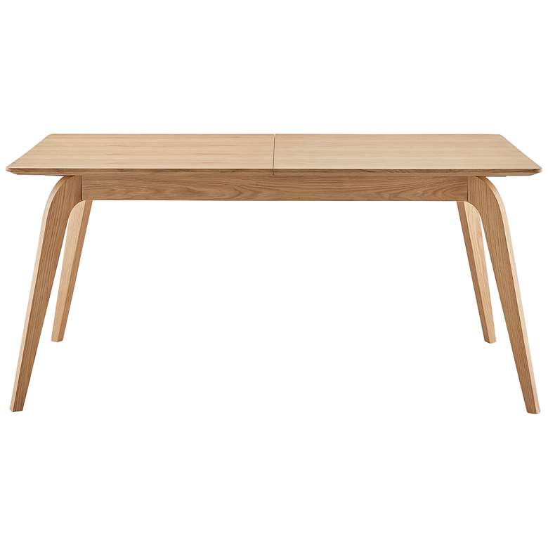 Image 3 Lawrence 82 1/2 inchW Oak Veneered Wood Extension Dining Table