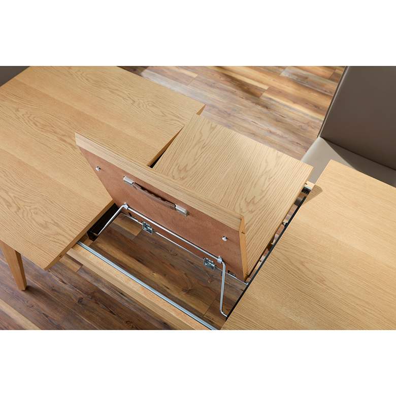 Image 5 Lawrence 82 1/2"W Oak Veneered Wood Extension Dining Table more views