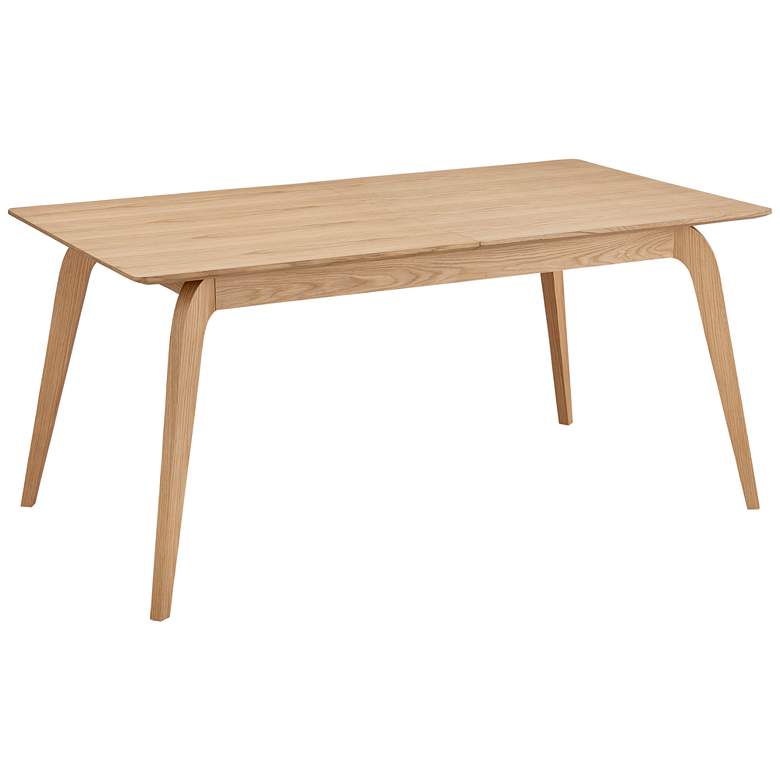 Image 7 Lawrence 82 1/2"W Oak Veneered Wood Extension Dining Table more views