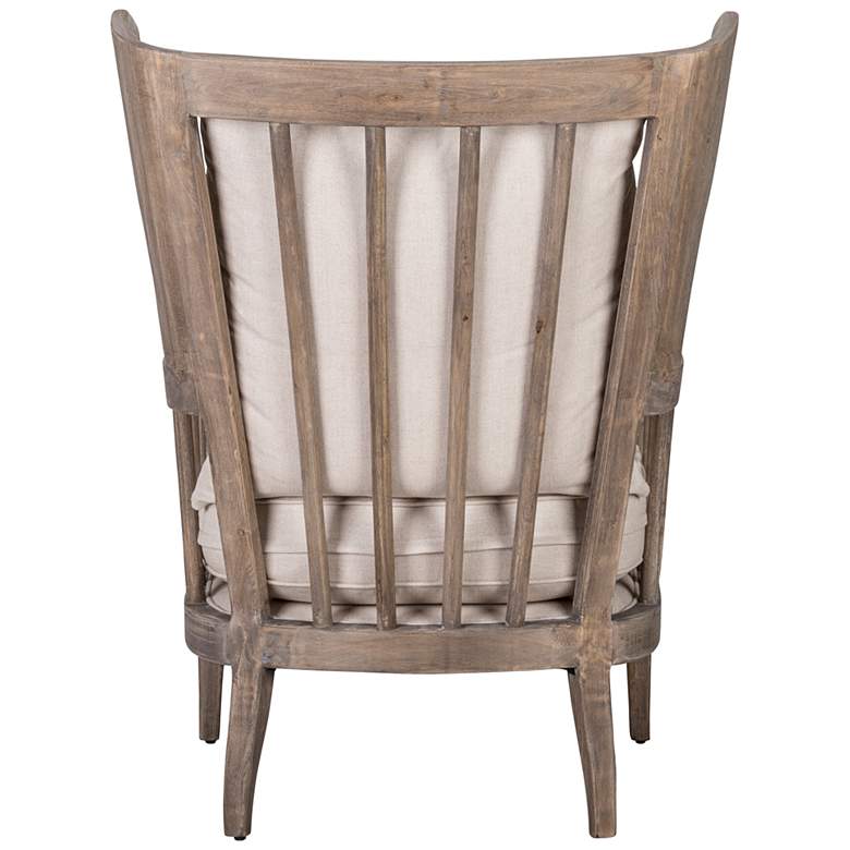 Lawrence Cream Linen Fabric Slatted Accent Chair more views
