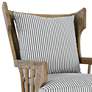 Lawrence Gray and White Striped Fabric Slatted Accent Chair