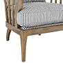 Lawrence Gray and White Striped Fabric Slatted Accent Chair