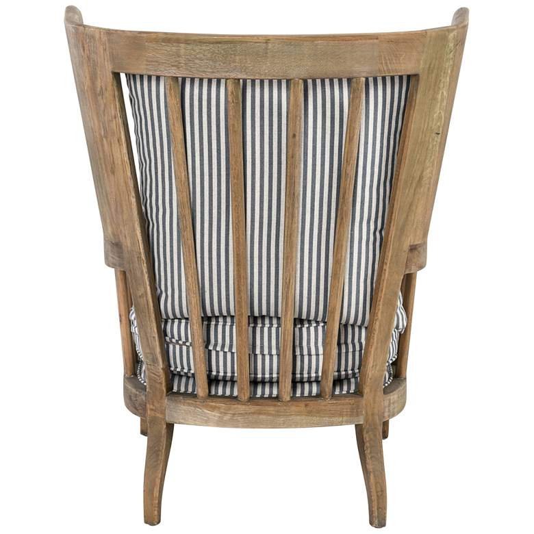 Image 6 Lawrence Gray and White Striped Fabric Slatted Accent Chair more views
