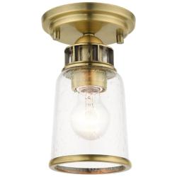 Lawrenceville 1 Light Antique Brass Flush Mount