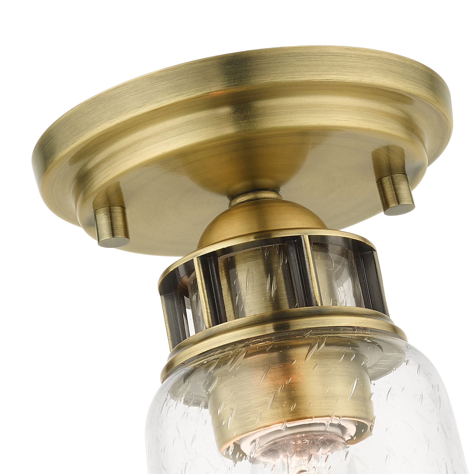 Image 7 Lawrenceville 1 Light Antique Brass Flush Mount more views