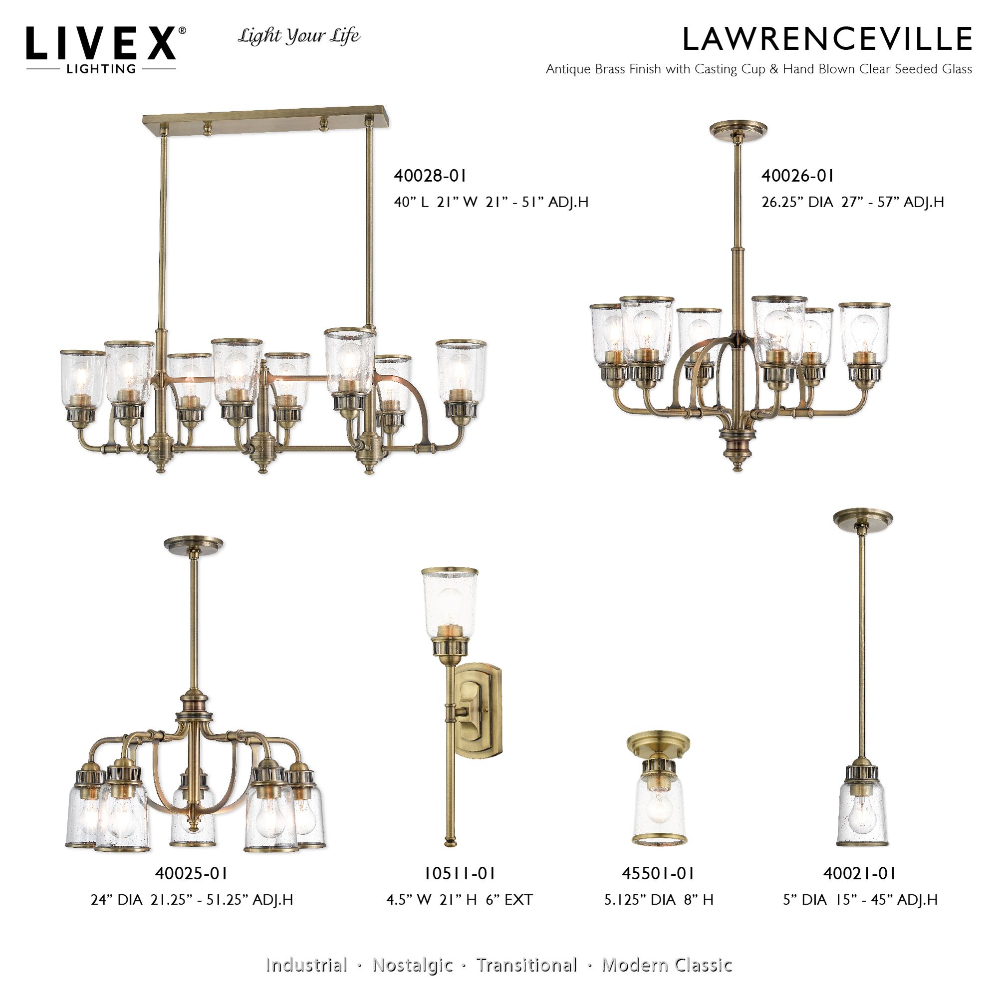 Lawrenceville 1 Light Antique Brass Flush Mount