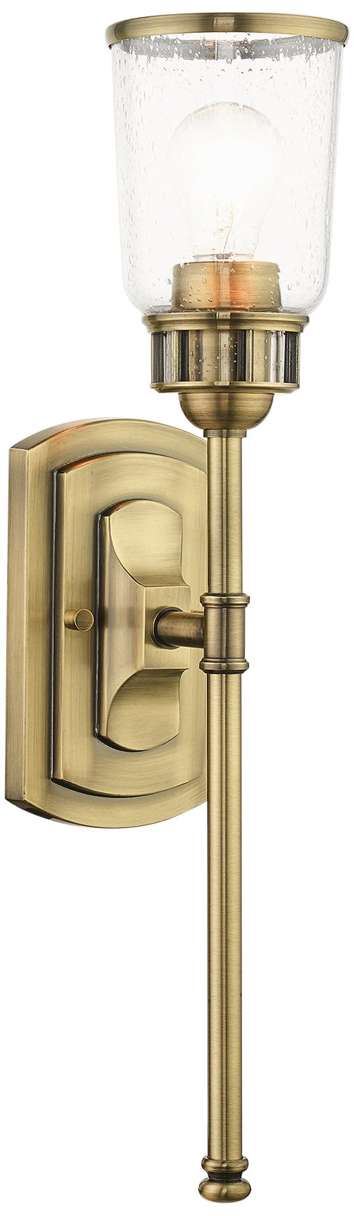 Lawrenceville 1 Light Antique Brass Single Sconce - #522X5 | Lamps