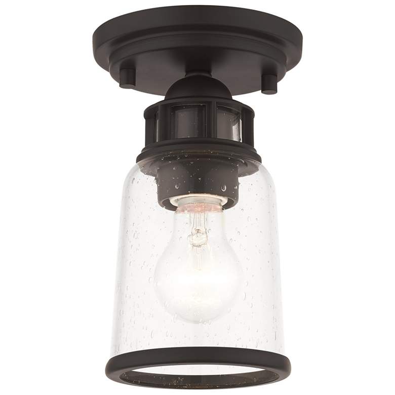 Image 1 Lawrenceville 1 Light Bronze Flush Mount