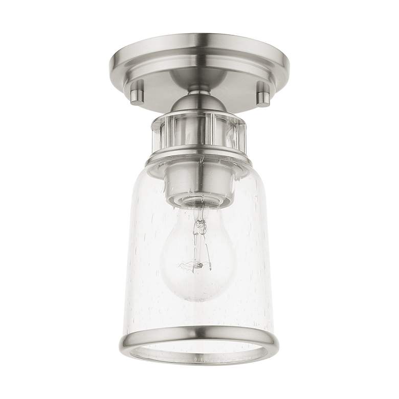 Image 3 Lawrenceville 1 Light Brushed Nickel Flush Mount more views