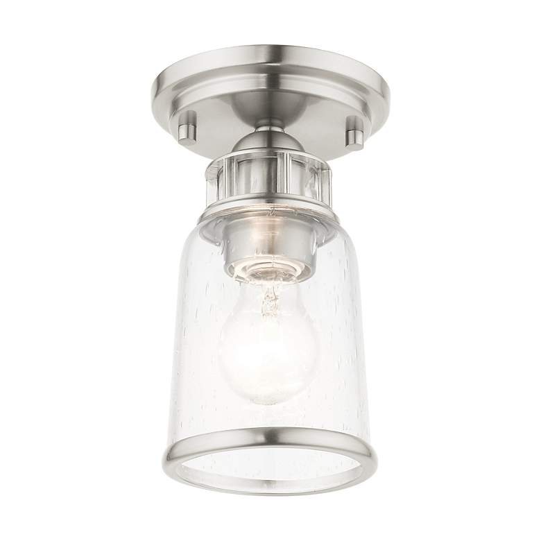 Image 4 Lawrenceville 1 Light Brushed Nickel Flush Mount more views
