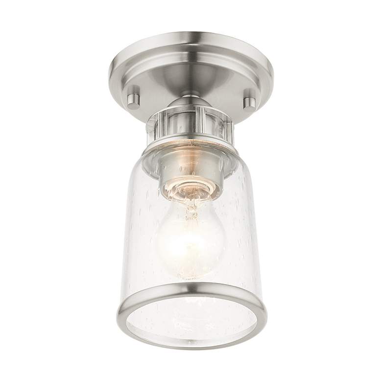 Image 5 Lawrenceville 1 Light Brushed Nickel Flush Mount more views