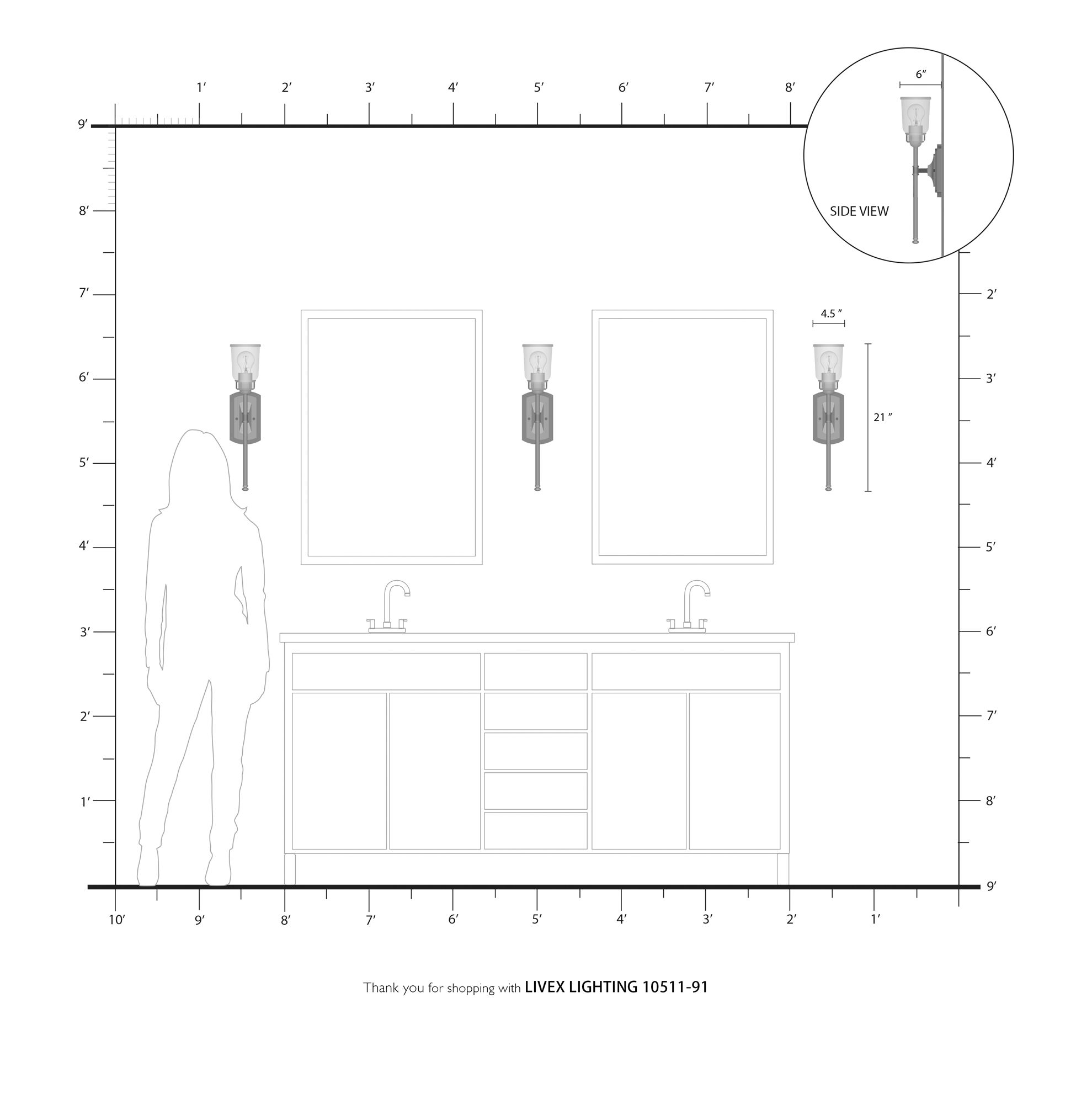 Lawrenceville 1 Light Brushed Nickel Single Sconce