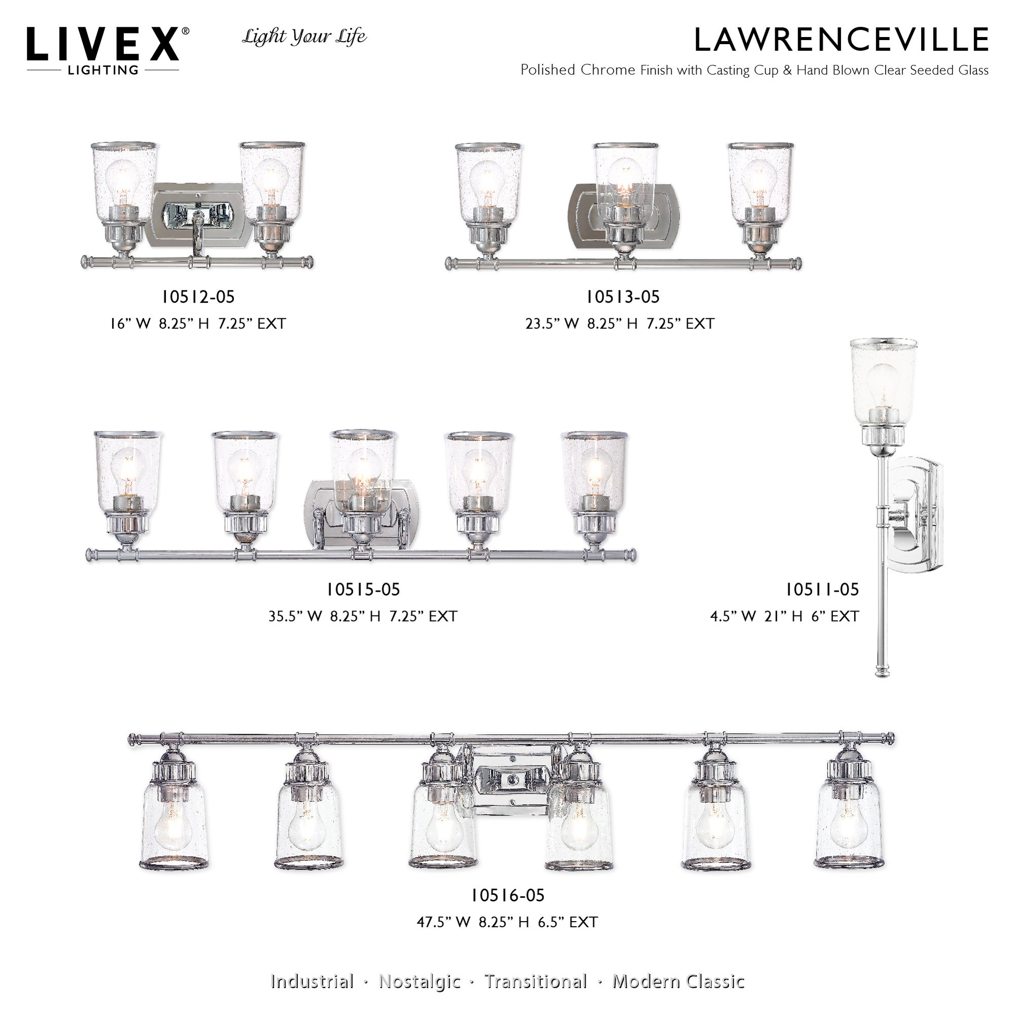 Lawrenceville 21" High Polished Chrome Wall Sconce