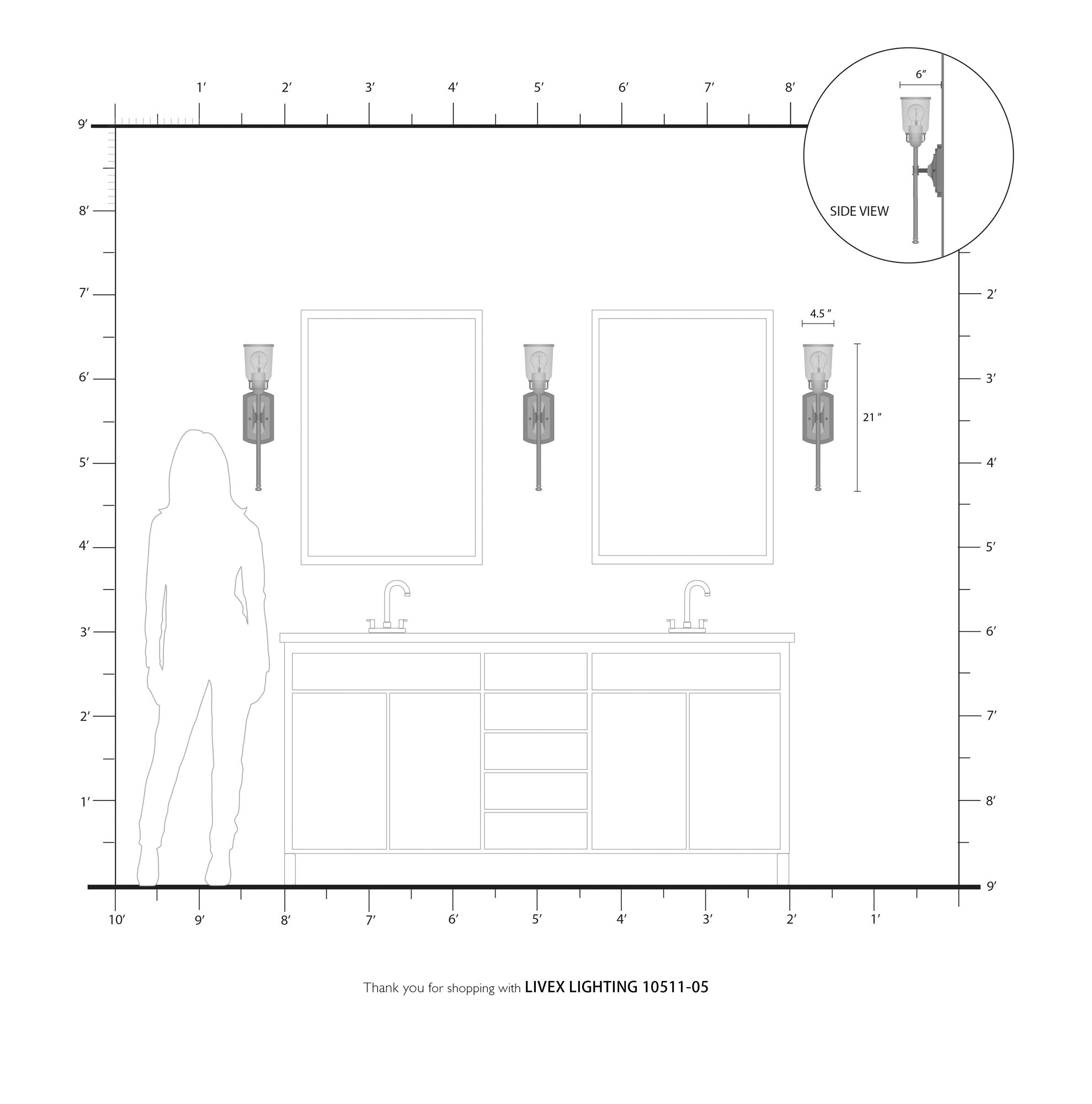 Lawrenceville 21" High Polished Chrome Wall Sconce