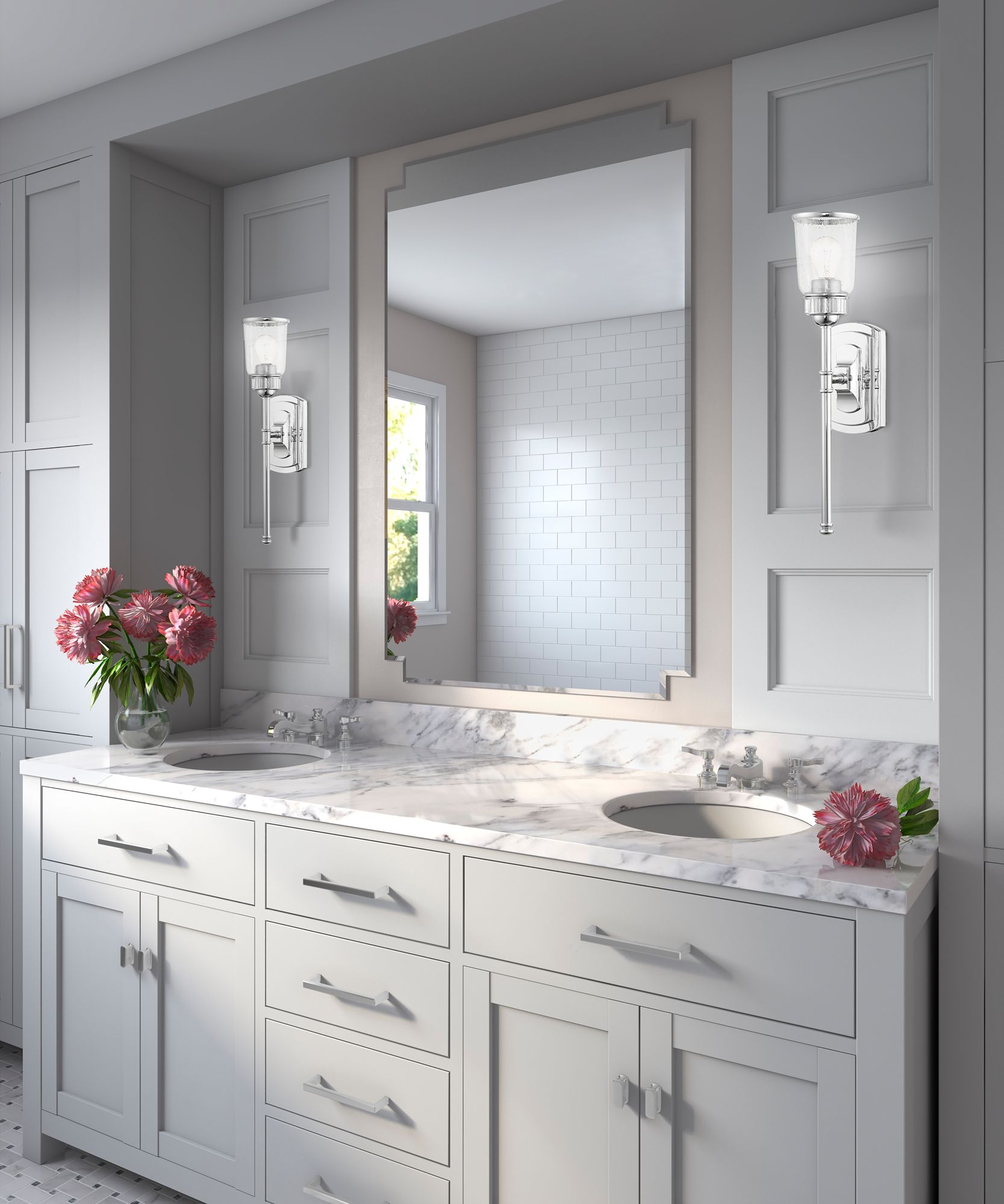 Lawrenceville 21" High Polished Chrome Wall Sconce