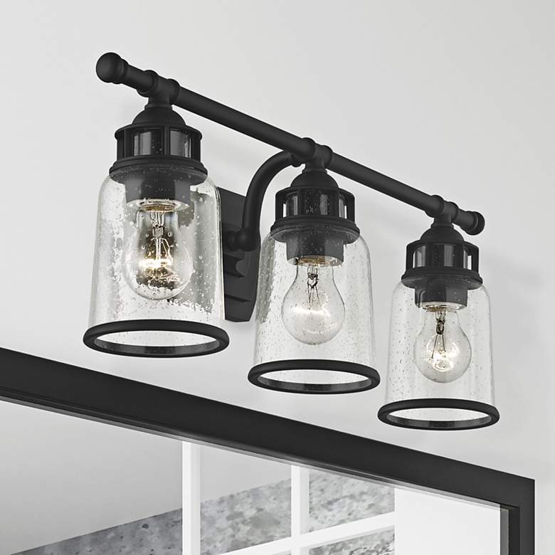 Image 2 Lawrenceville 23 1/2" Wide Black 3-Light Bath Light