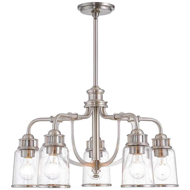 Image 2 Lawrenceville 24 inch Wide Brushed Nickel 5-Light Dinette Chandelier