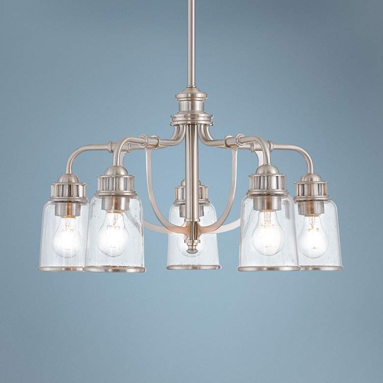 Image 1 Lawrenceville 24" Wide Brushed Nickel 5-Light Dinette Chandelier