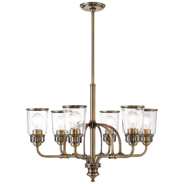 Image 1 Lawrenceville 26 1/4" Wide Antique Brass 6-Light Chandelier