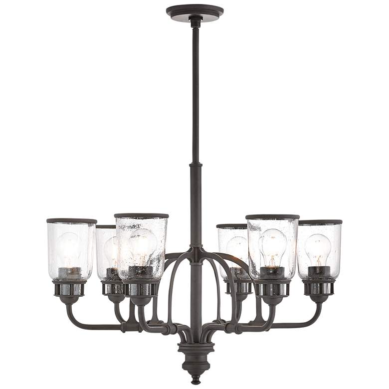 Image 2 Lawrenceville 26 1/4 inchW Bronze Clear Glass 6-Light Chandelier