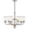 Lawrenceville 26 1/4"W Nickel Opal Glass 6-Light Chandelier