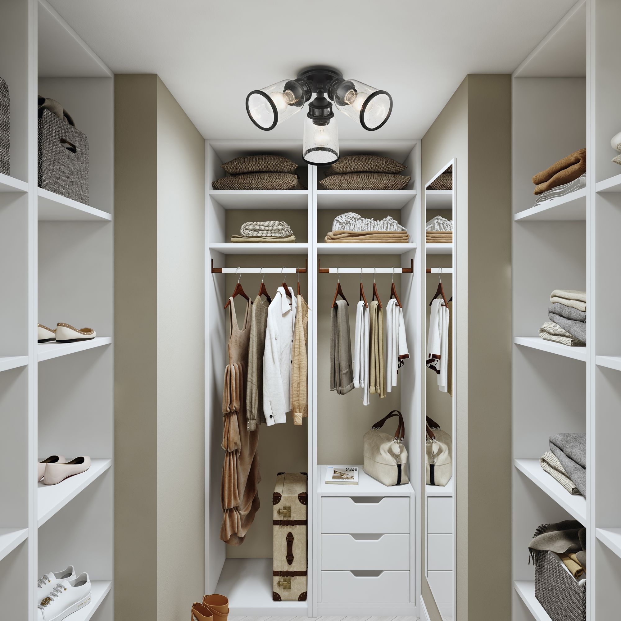 Lawrenceville 3 Light Black Flush Mount