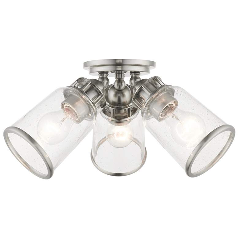 Image 1 Lawrenceville 3 Light Brushed Nickel Flush Mount