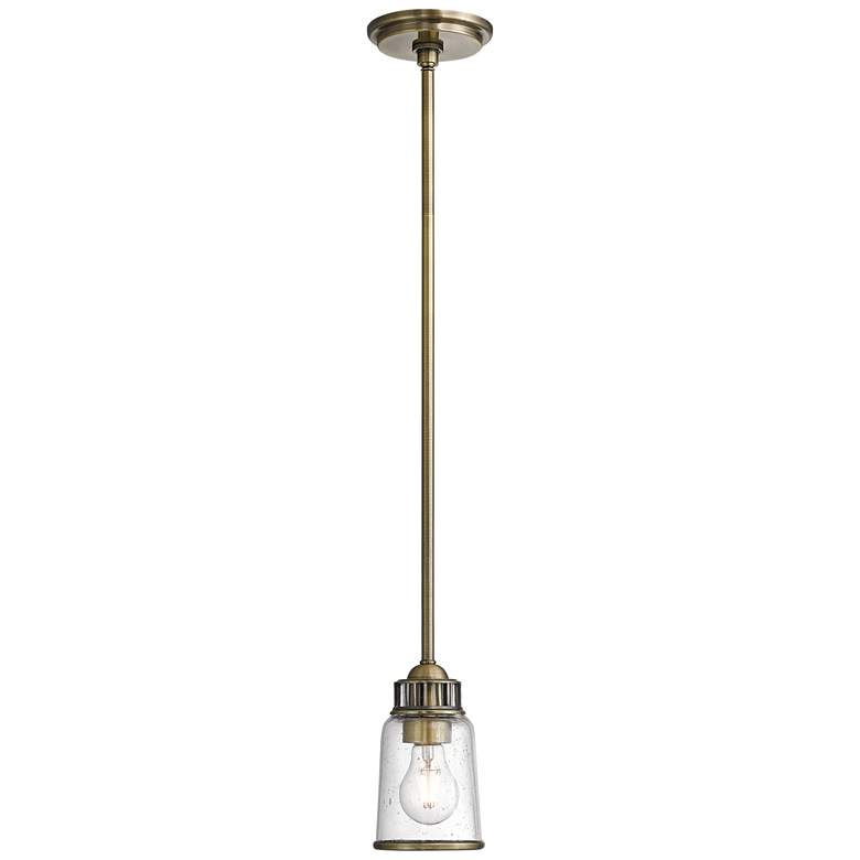 Image 2 Lawrenceville 5" Wide Antique Brass Mini Pendant