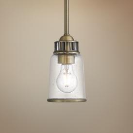 Lawrenceville 5" Wide Antique Brass Mini Pendant Lawrenceville 5" Wide Antique Brass Mini Pendant