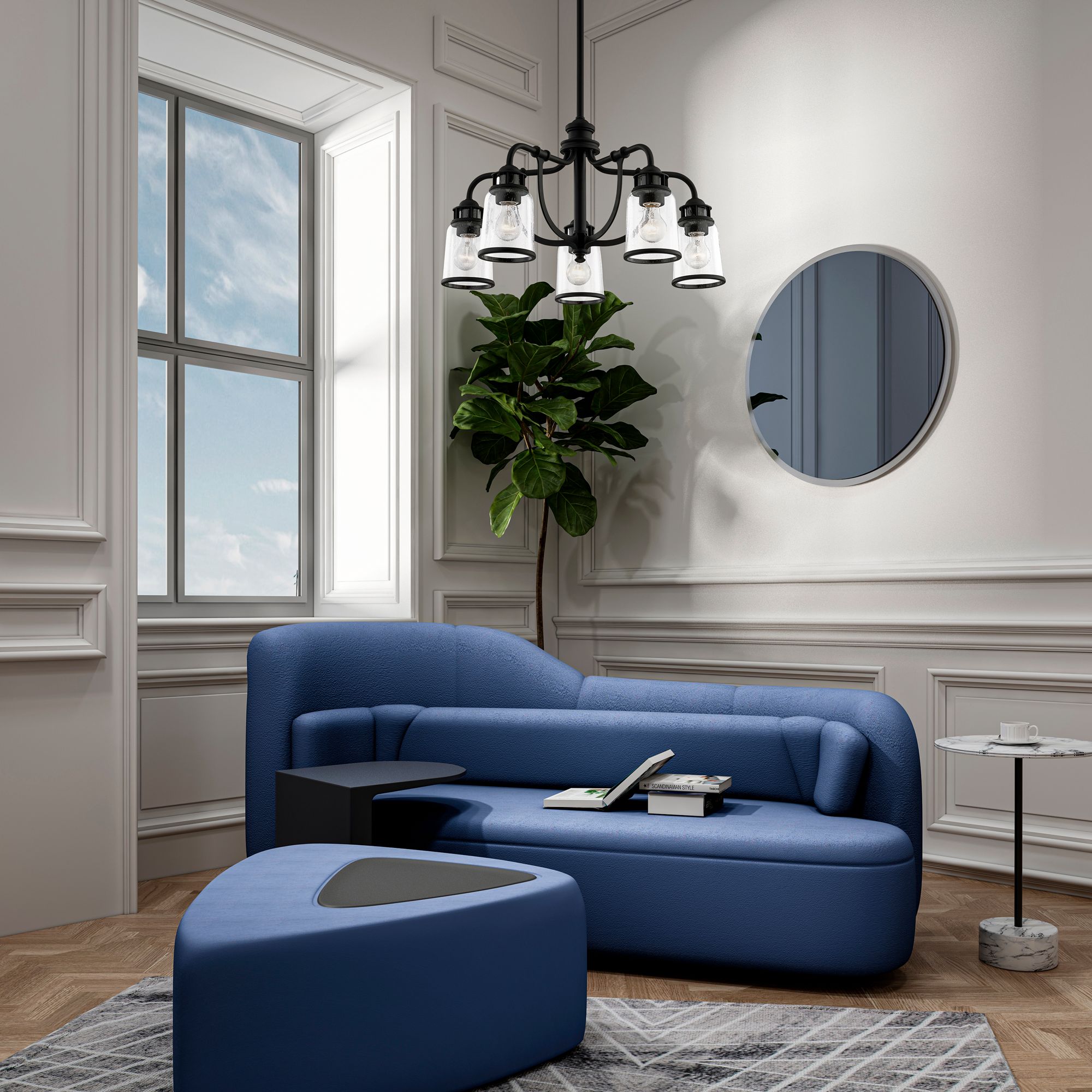 Lawrenceville 5 Light Black Chandelier