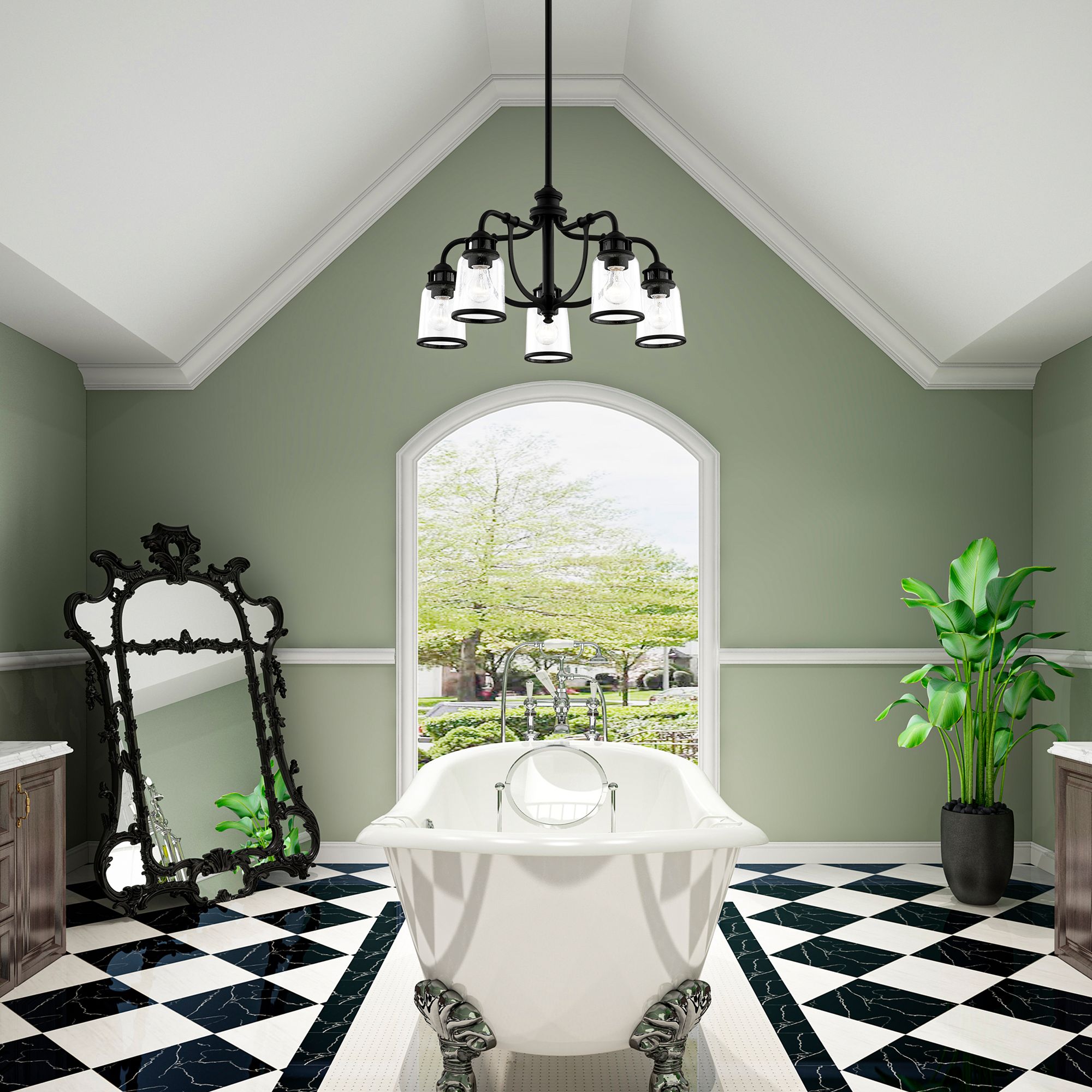 Lawrenceville 5 Light Black Chandelier