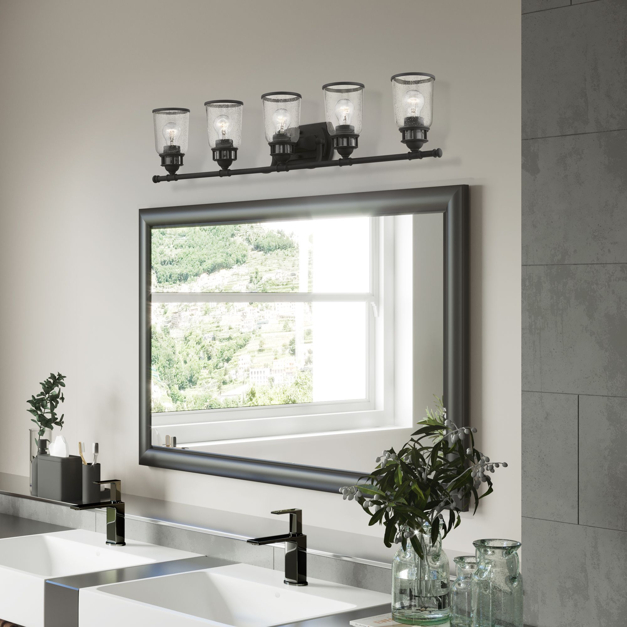 Lawrenceville 5 Light Black Vanity Sconce