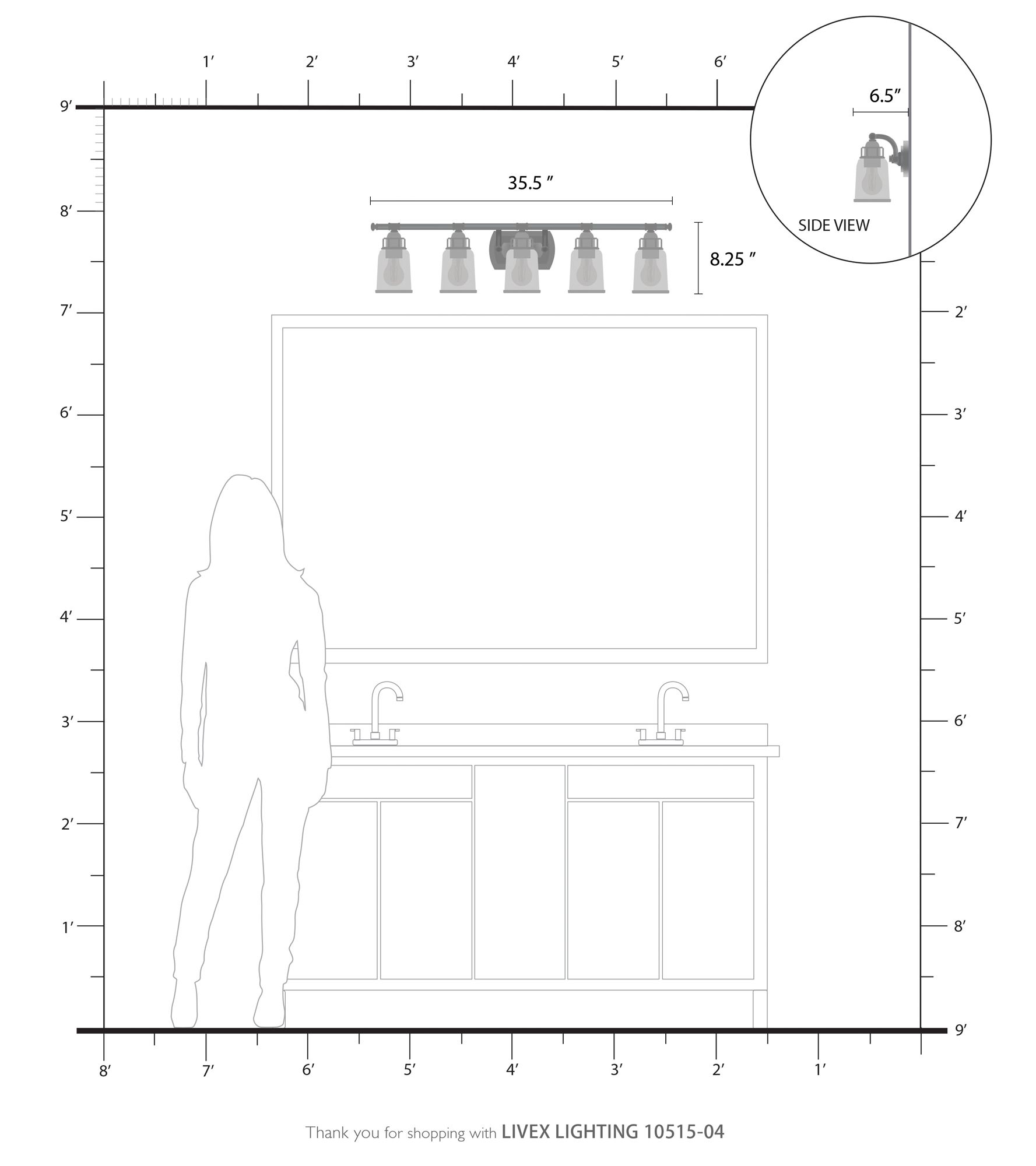 Lawrenceville 5 Light Black Vanity Sconce