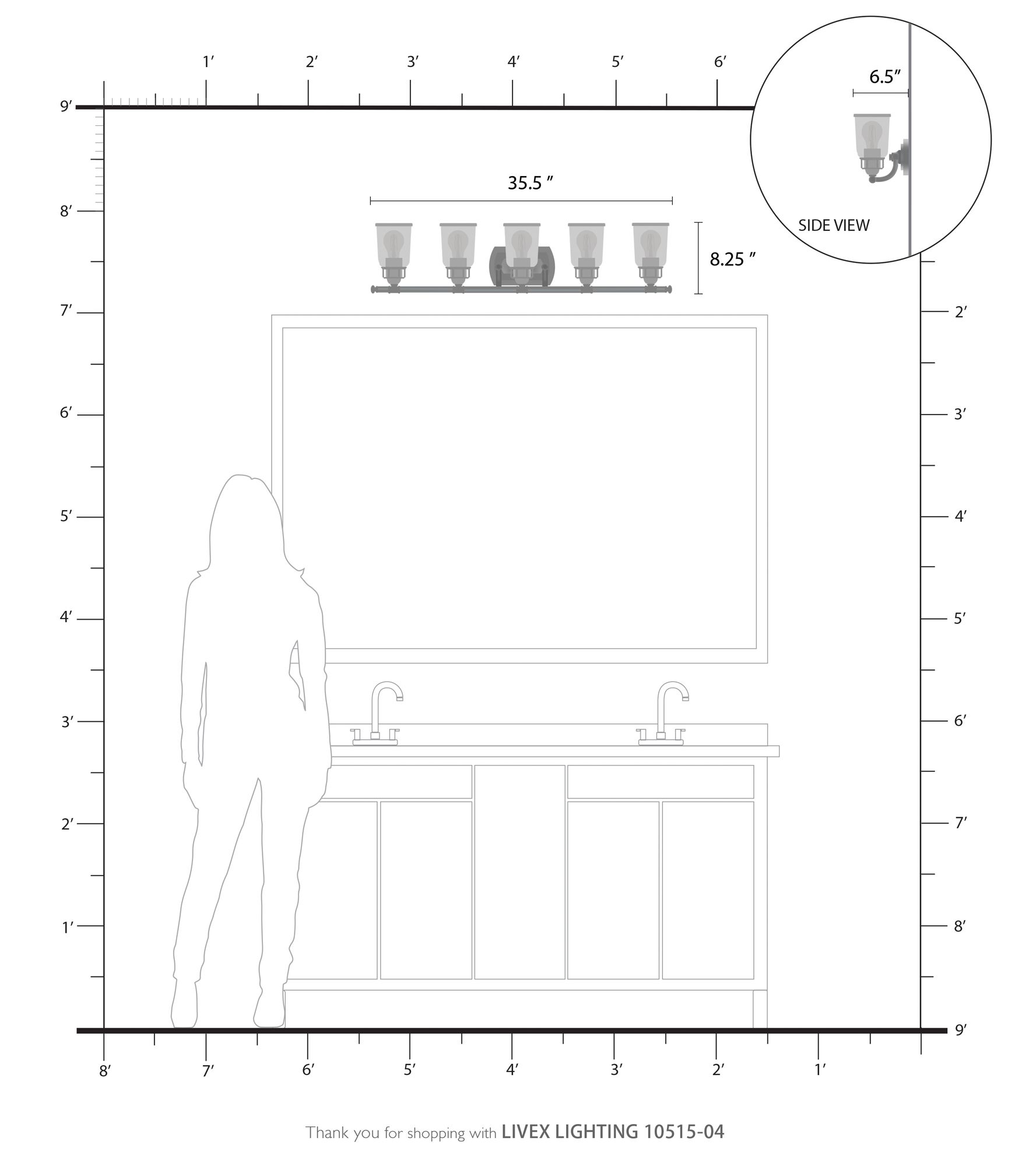 Lawrenceville 5 Light Black Vanity Sconce