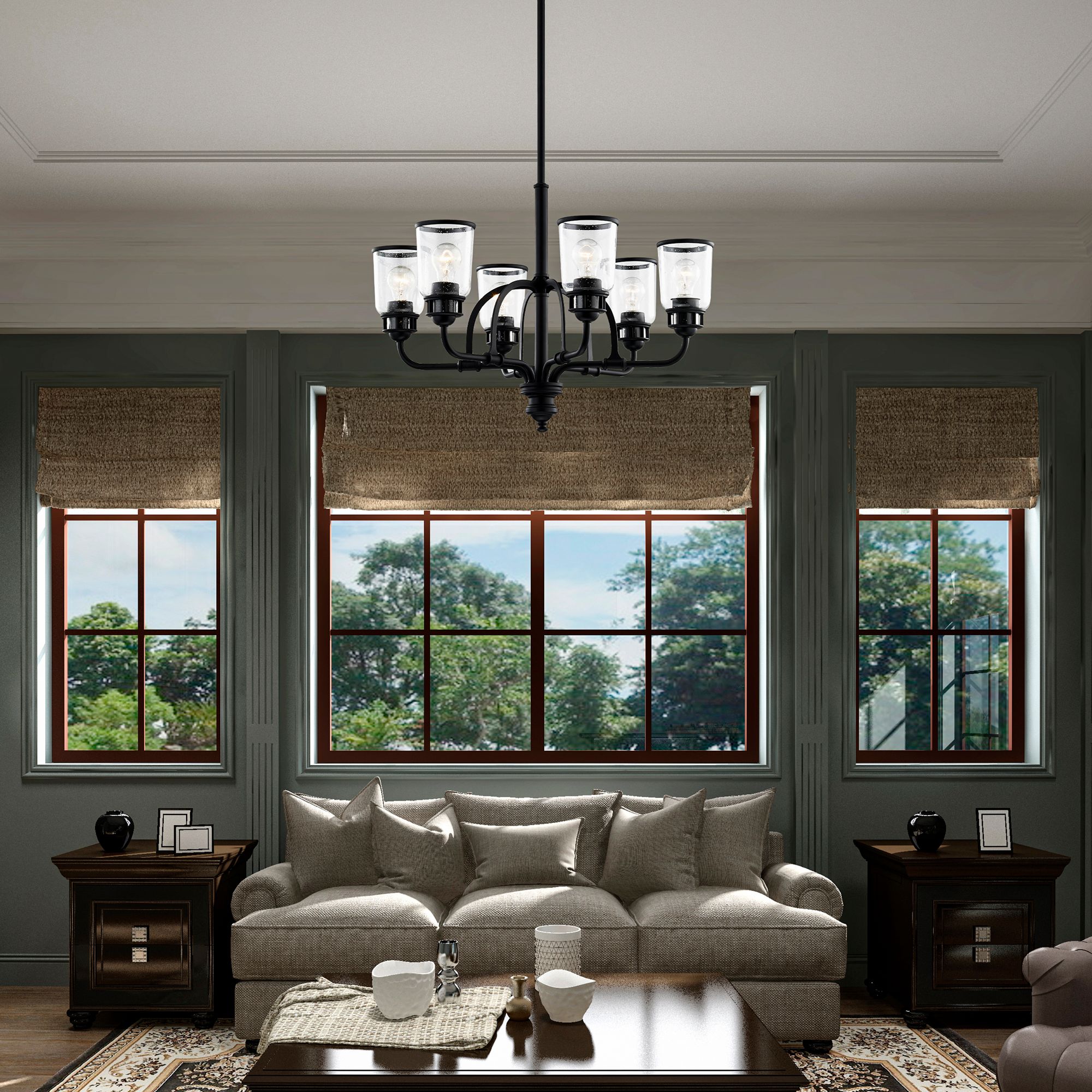 Image 7 Lawrenceville 6 Light Black Chandelier more views