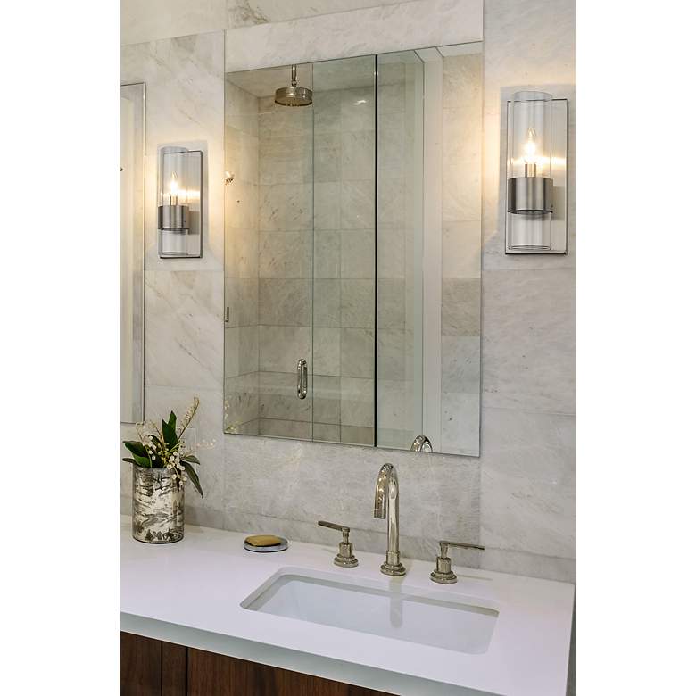 Image 3 Lawson 12" High Brushed Nickel Metal Wall Sconce more views