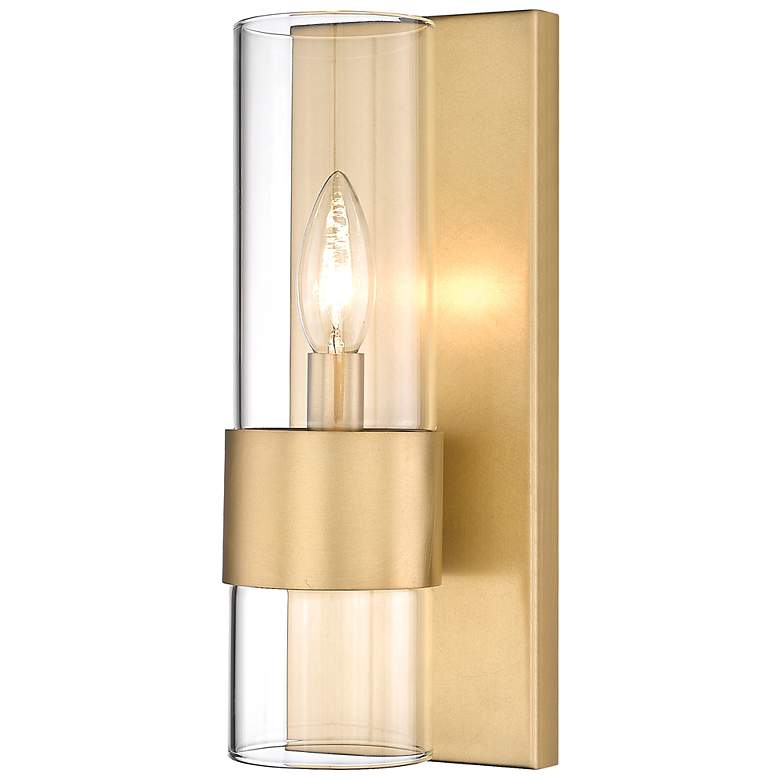 Image 2 Lawson 12" High Rubbed Brass Wall Sconce