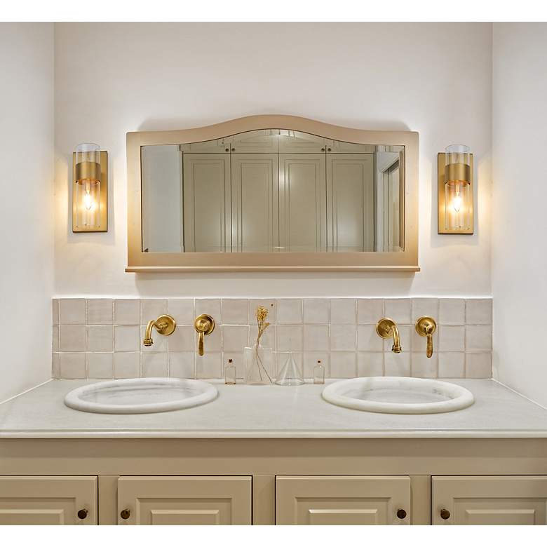 Image 4 Lawson 12" High Rubbed Brass Wall Sconce more views