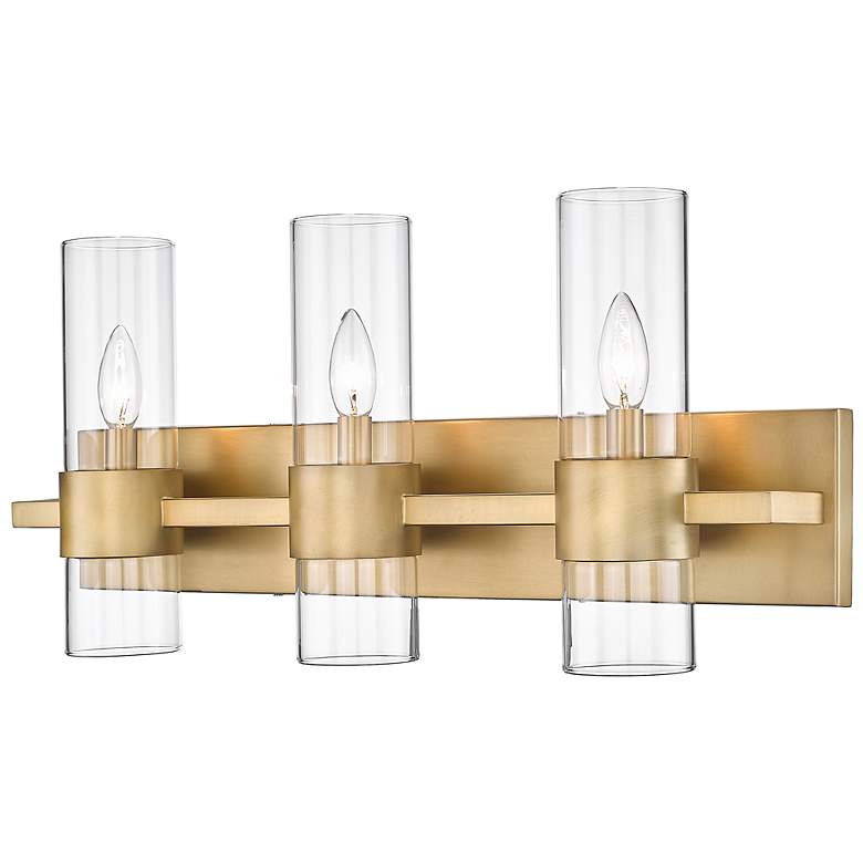 Image 1 Lawson 25" Wide Rubbed Brass 3-Light Vanity Bath Light