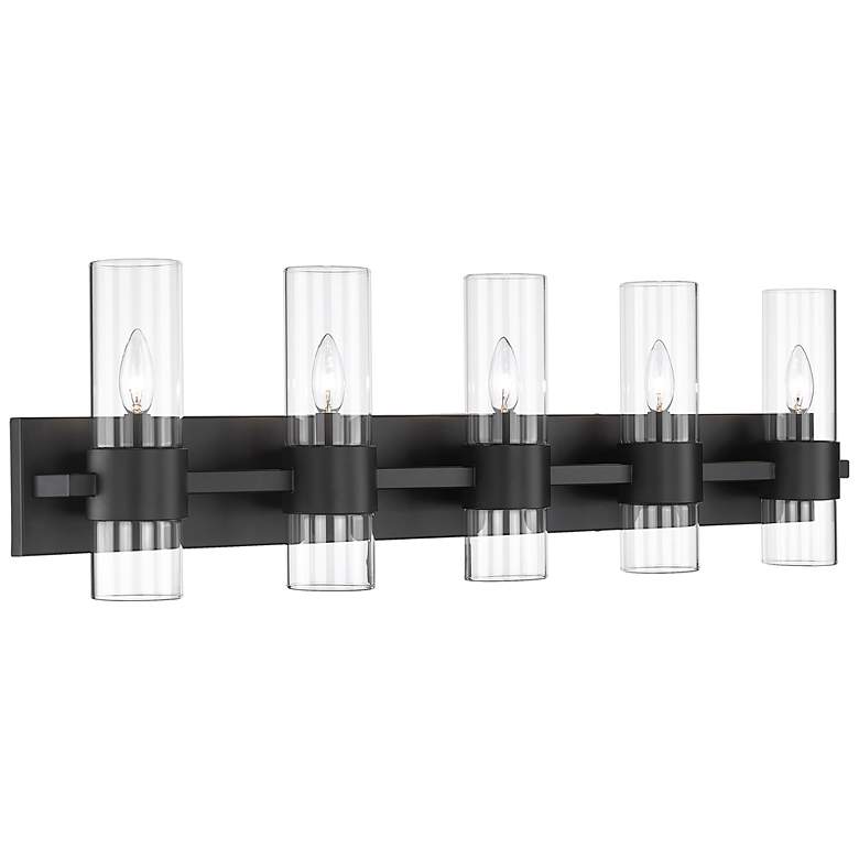 Image 1 Lawson 38" Wide Matte Black 5-Light Bath Light