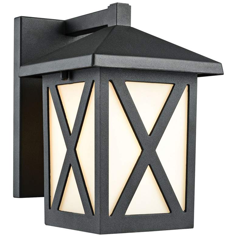 Image 1 Lawton 8 inch High Matte Black Outdoor Wall Light