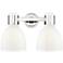 Lawton Bell 16"W 2 Light Nickel Wall Bath Light w/ Gloss White Shade
