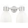 Lawton Bell 16"W 2 Light Satin Nickel Bath Light w/ Gloss White Shade
