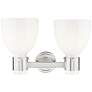 2_Lawton Bell 16"W 2 Light Satin Nickel Bath Light w/ Gloss White Shade more views