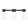 Lawton Bell 24"W 3 Light Black Wall Bath Light w/ Gloss White Shade