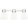 Lawton Bell 24"W 3 Light Nickel Wall Bath Light w/ Gloss White Shade