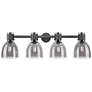 1_Lawton Bell 34" Wide Black 4-Light Bath Light w/ Smoke Shade