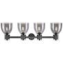 2_Lawton Bell 34" Wide Black 4-Light Bath Light w/ Smoke Shade more views